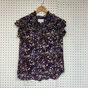 Gilner Farrar Short Sleeve Multicolor Floral Blouse